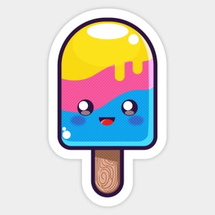 Kawaii Tri-Flavor Ice-Pops - Popsicle/Icecream Sticker